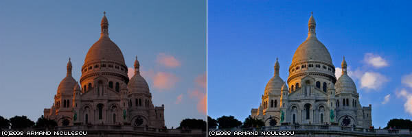 The RAW image (right) allowed for the image appearance to be improved compared to the JPEG (left)